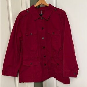 Talbots Raspberry Colored Utility Jacket with Cinched Waist 3X